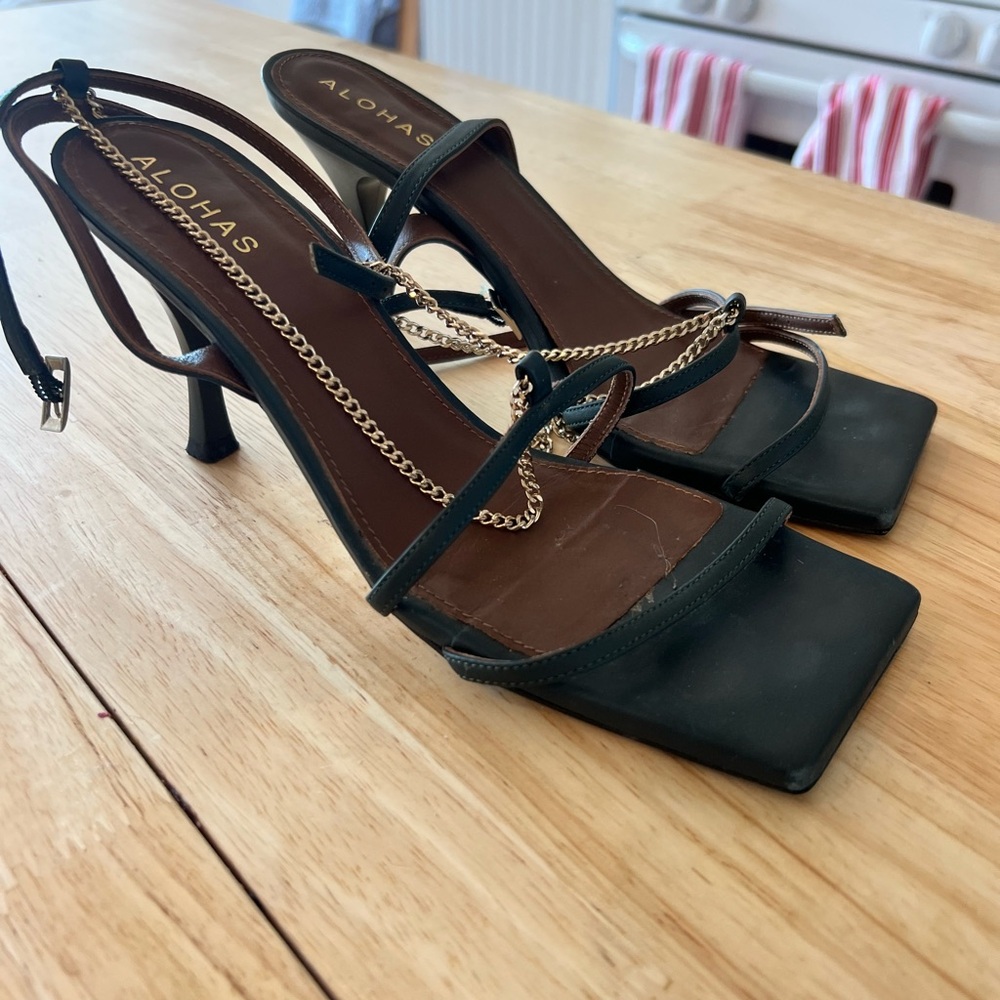 Alohas Green Strappy Women's Heels